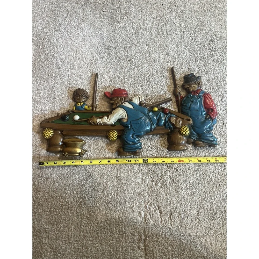 Vge 1971 SEXTON Wall Art Hanging Number 792 Man Shooting Pool Cast Iron Metal